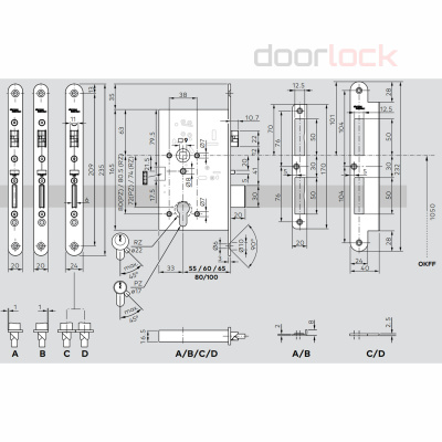 Замок электромеханический соленоидный Dormakaba SVP 6251 72/55мм, DIN L - открывание наружу, автозапирание