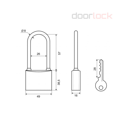 Навесной замок  PALLADIUM 301B-25L