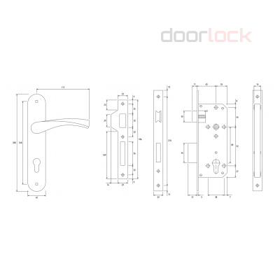 Замок дверной PALLADIUM ЗВ AL 1853, цилиндровый, полированная латунь