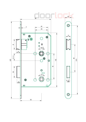 Замок дверной DL4200WС/55/78/20/SCr, межкомнатный, матовый хром