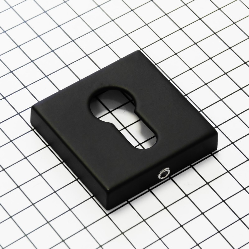 Ключевина под цилиндр  DOORLOCK ES02/S/С BL черная, квадратная розетка