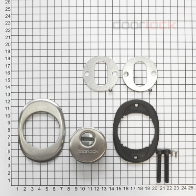 Броненакладка врезная декоративная 25 мм DOORLOCK DEF5025 SN